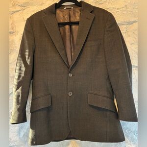 Banana Republic Brown Houndstooth Plaid Blazer Wool/Cotton 38S
